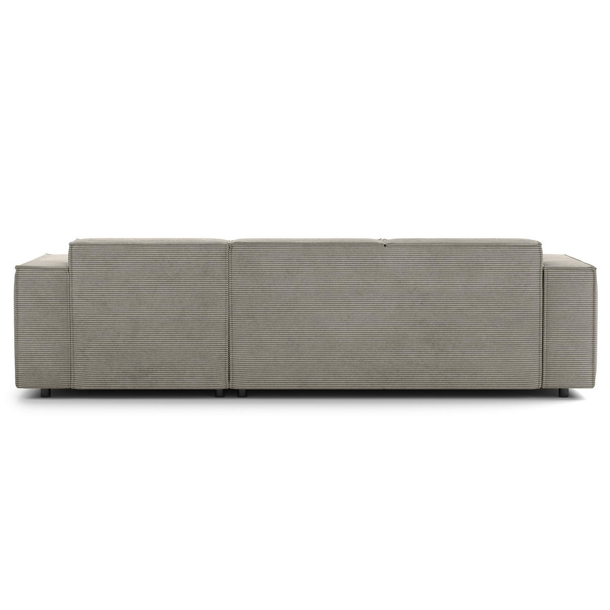 ECKSOFA mit Longchair - Graubraun/Schwarz, Kunststoff/Textil (260/177cm) - home24