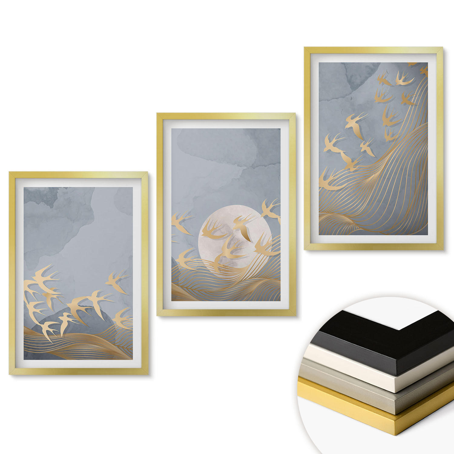 ArtPrintCave Wandbilder Gold 40x60 cm