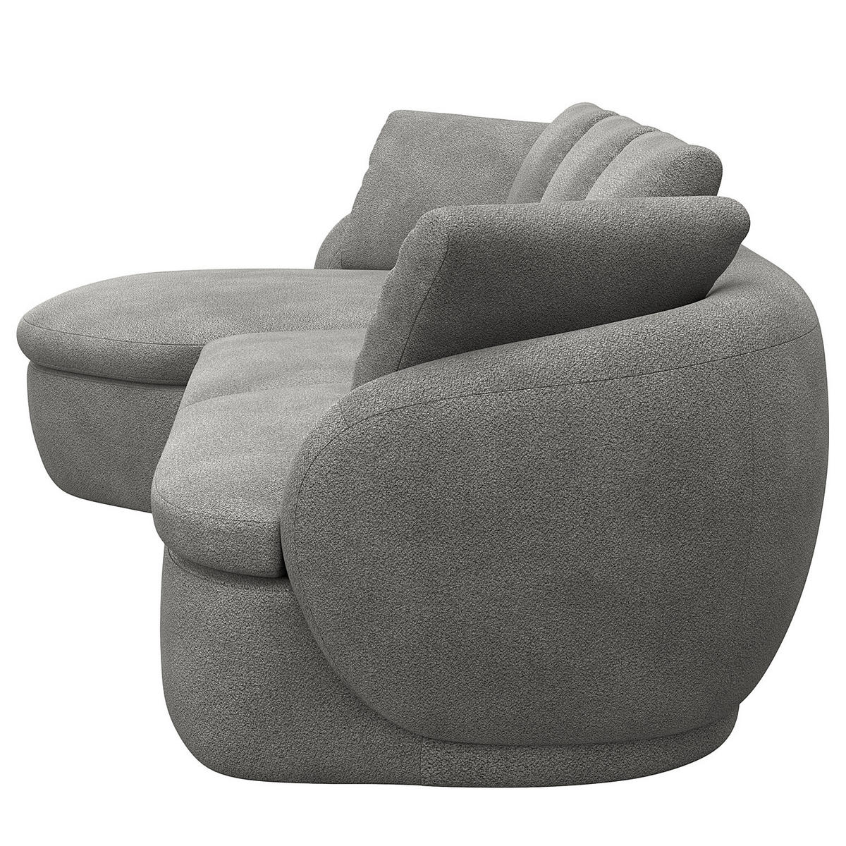 ECKSOFA mit Longchair - Schwarz/Grau, Kunststoff/Textil (276/146cm) - home24