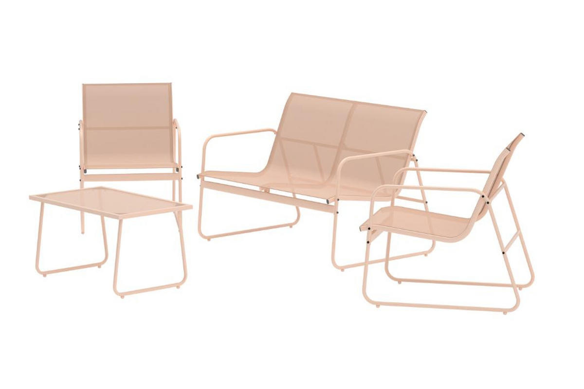 GARTENSET, Scopello, Beige, Stahl, 45 x 75 x 41 cm, 4-teilig - Beige, Metall - ebuy24