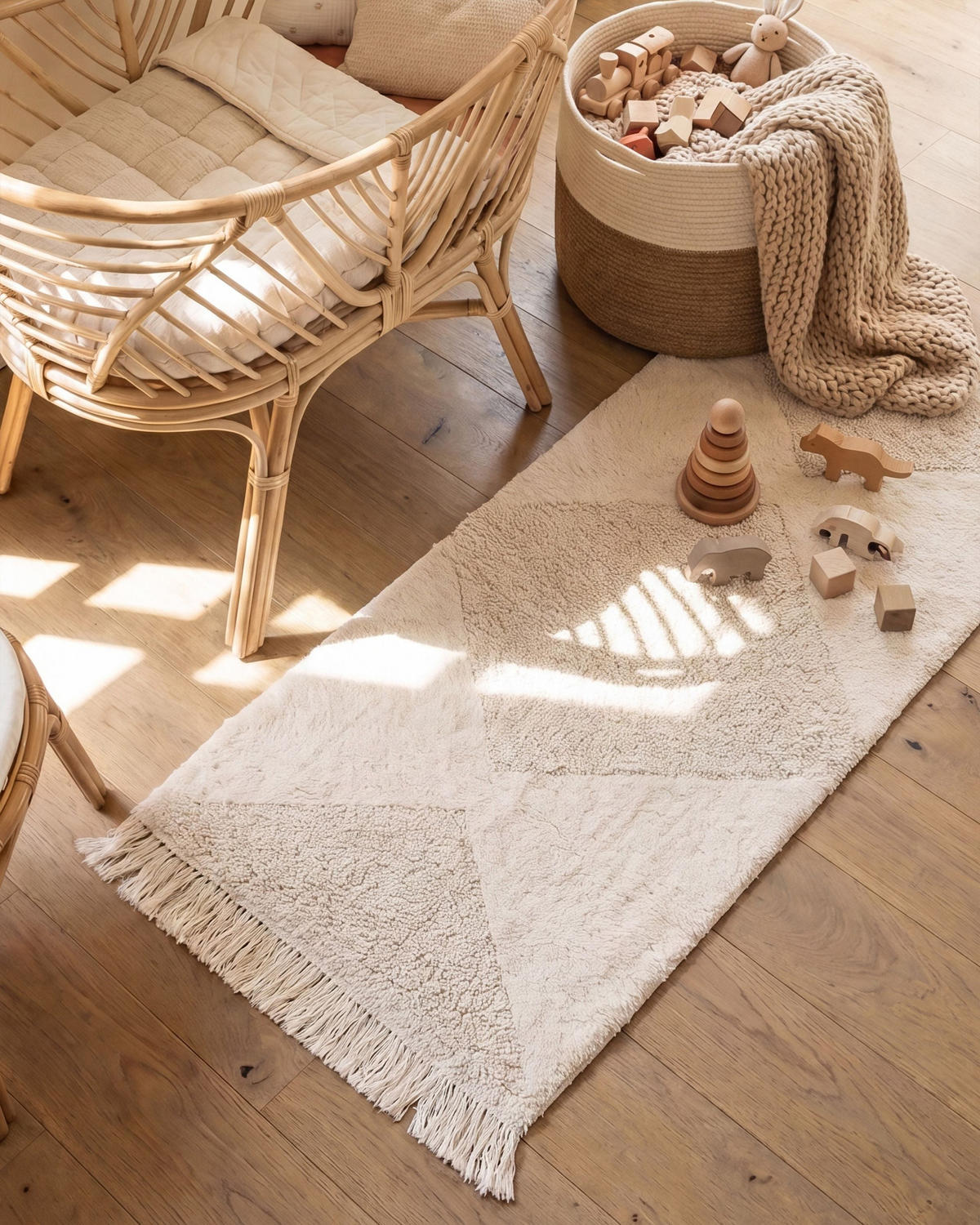 DĚTSKÝ KOBEREC Béžový 55/120 cm Bavlna Khonoma - béžová, textil (55/120cm) - Beliani
