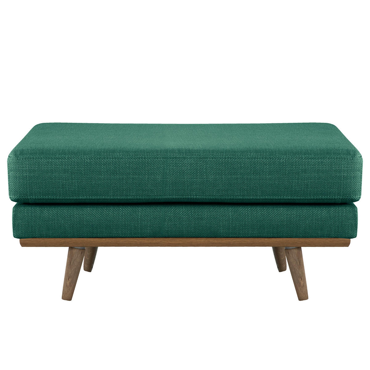 POLSTERHOCKER - Dunkelgrün/Eichefarben, Eichenholz/Textil (85/43/60cm) - home24