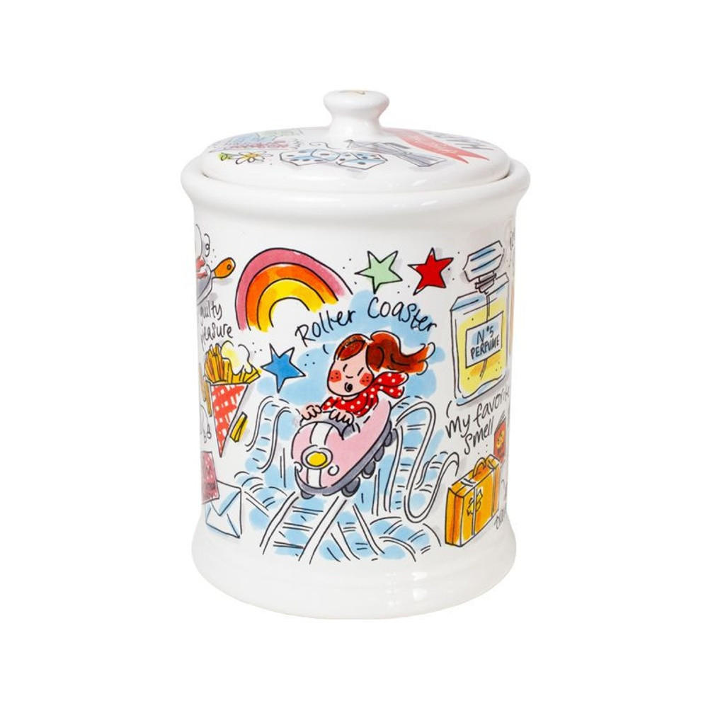 VORRATSDOSE Happy in Bunt - 12,5 x 17,5cm - Multicolor, Keramik (12.5/17.5/12.5cm) - Blond Amsterdam