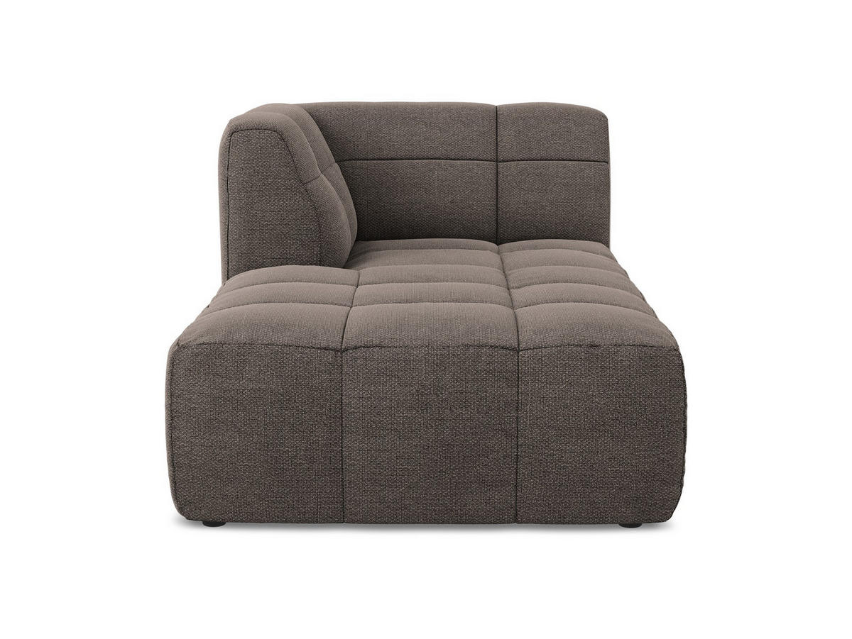 SOFAELEMENT Links Bouclé Stoff Braun - Schwarz/Mokka, Holzwerkstoff/Kunststoff (101/77/175cm) - Makamii