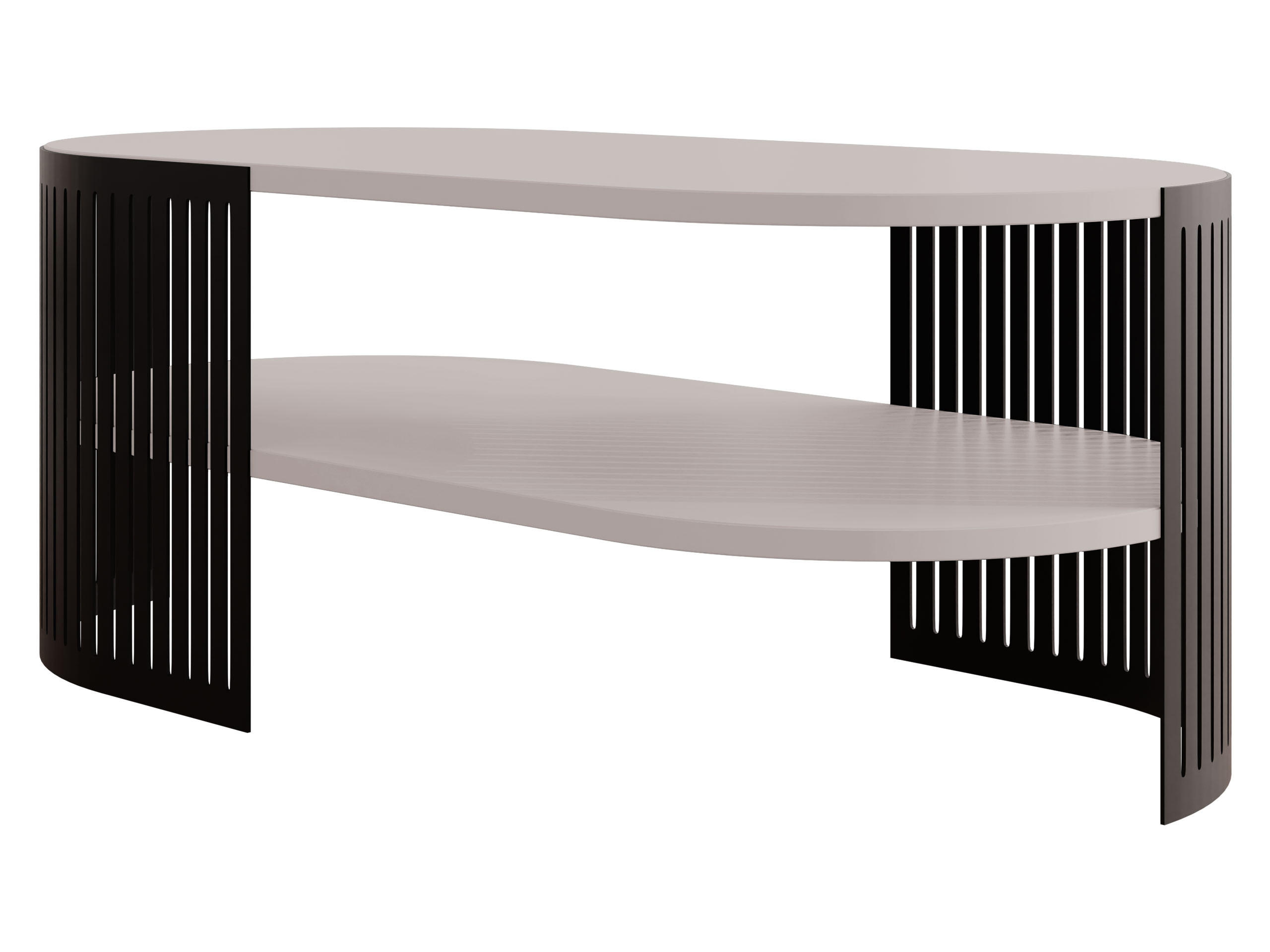 COUCHSITCH Fikoli Oval II - Kaschmir/Schwarz, Holzwerkstoff/Metall (100/50/40cm) - MIRJAN24