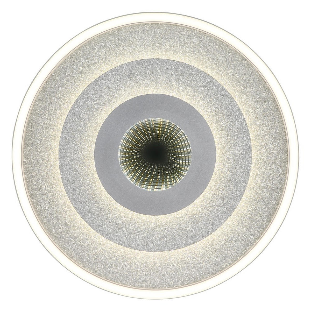 DECKENLEUCHTE MILES Metall silberfarben LED - Silberfarben, Metall (40/40/7.3cm) - Globo Lighting