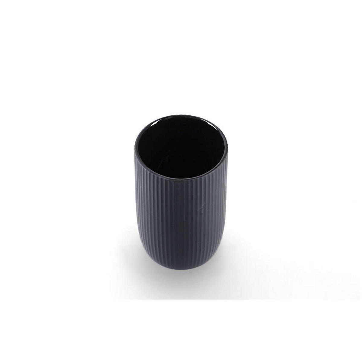 ZAHNBÜRSTENBECHER Keramik Ø 7,7 cm - Schwarz, Keramik (7.7/12/7.7cm)