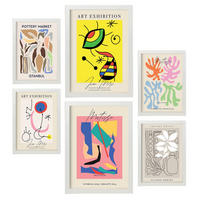 POSTER Set Mit 6 Abstrakten Kunst Sammlung A3 & A4 Weißer Rahmen - Weiß, Papier (29/3cm) - Nacnic