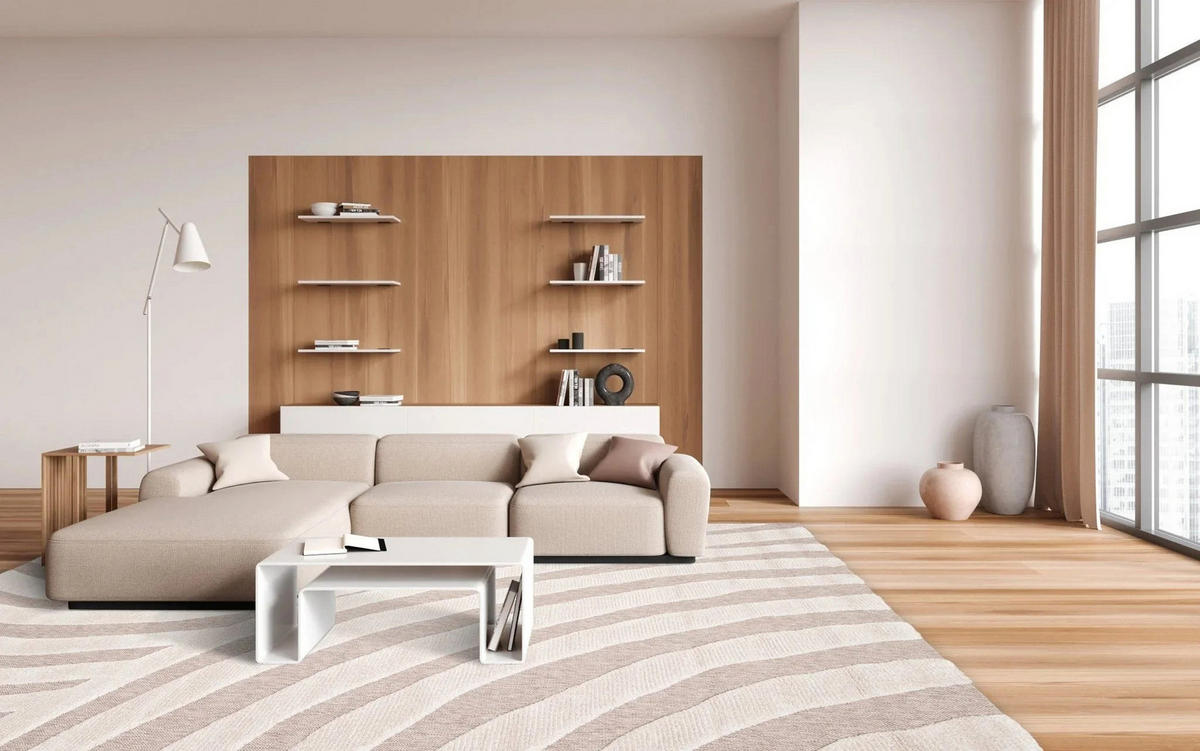 TEPPICH mit Reliefeffekt im japanischen Stil beige - Beige, Textil (160/230cm) - AFK Living