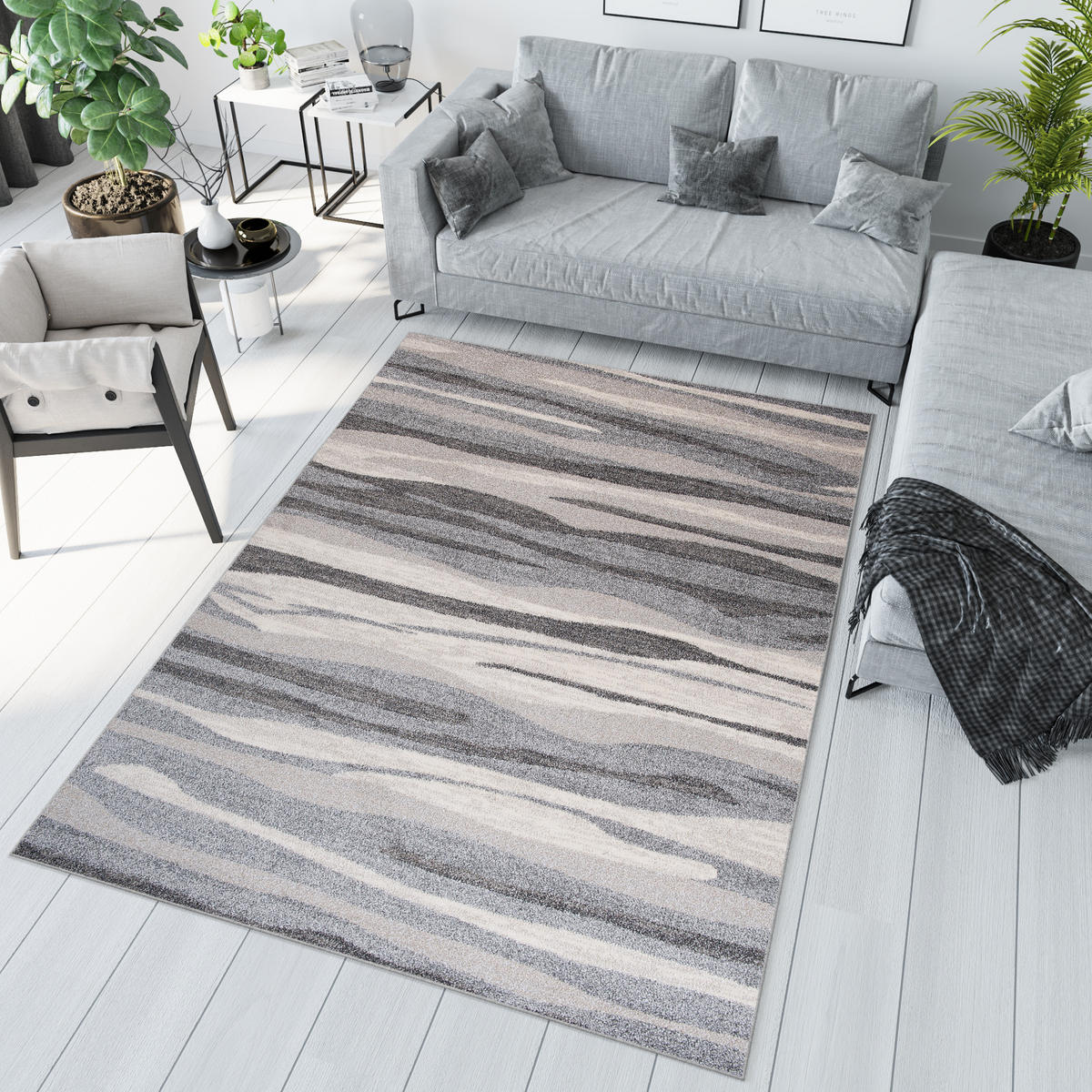 TEPPICH SARI Grau 60/100 cm - Grau, Textil (60/100cm) - Tapiso