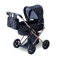 PUPPENWAGEN 2-in-1 Klassiker, Schwarz, 64cm - Schwarz, Holzwerkstoff (37/64/56cm) - Teamson Kids
