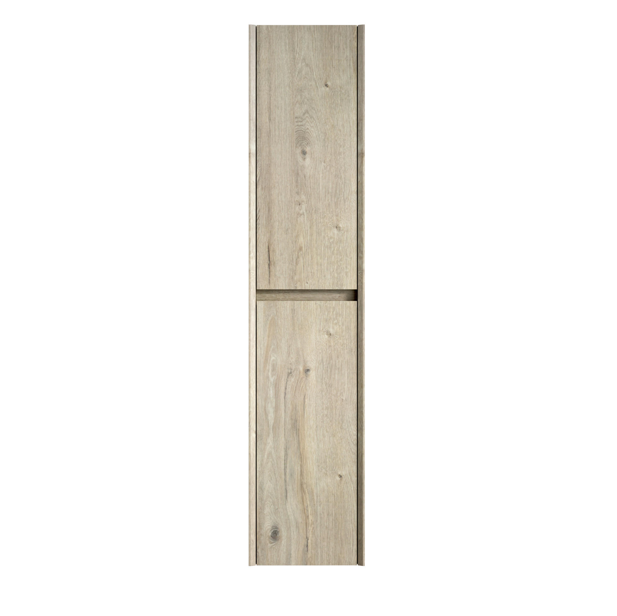 Modfu KOUPELNOVÁ nástěnná skříňka z překližky 30x24x140 cm krémově bílá se 2 dvířky, nastavitelnými policemi a tlumeným zavíráním