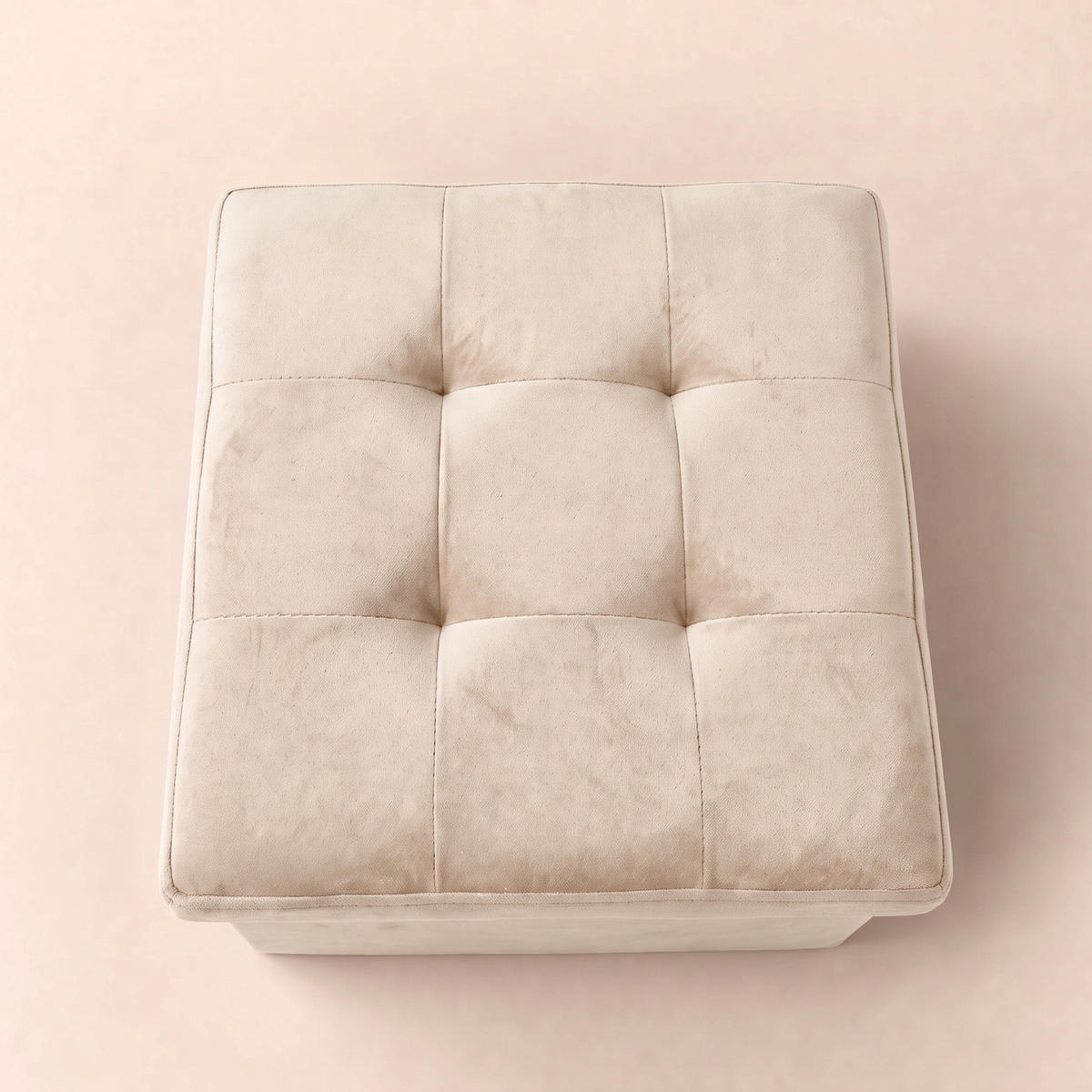 HOCKER mit Stauraum 38/38/38 cm - Beige, Textil (38/38/38cm) - SCENA LIVING
