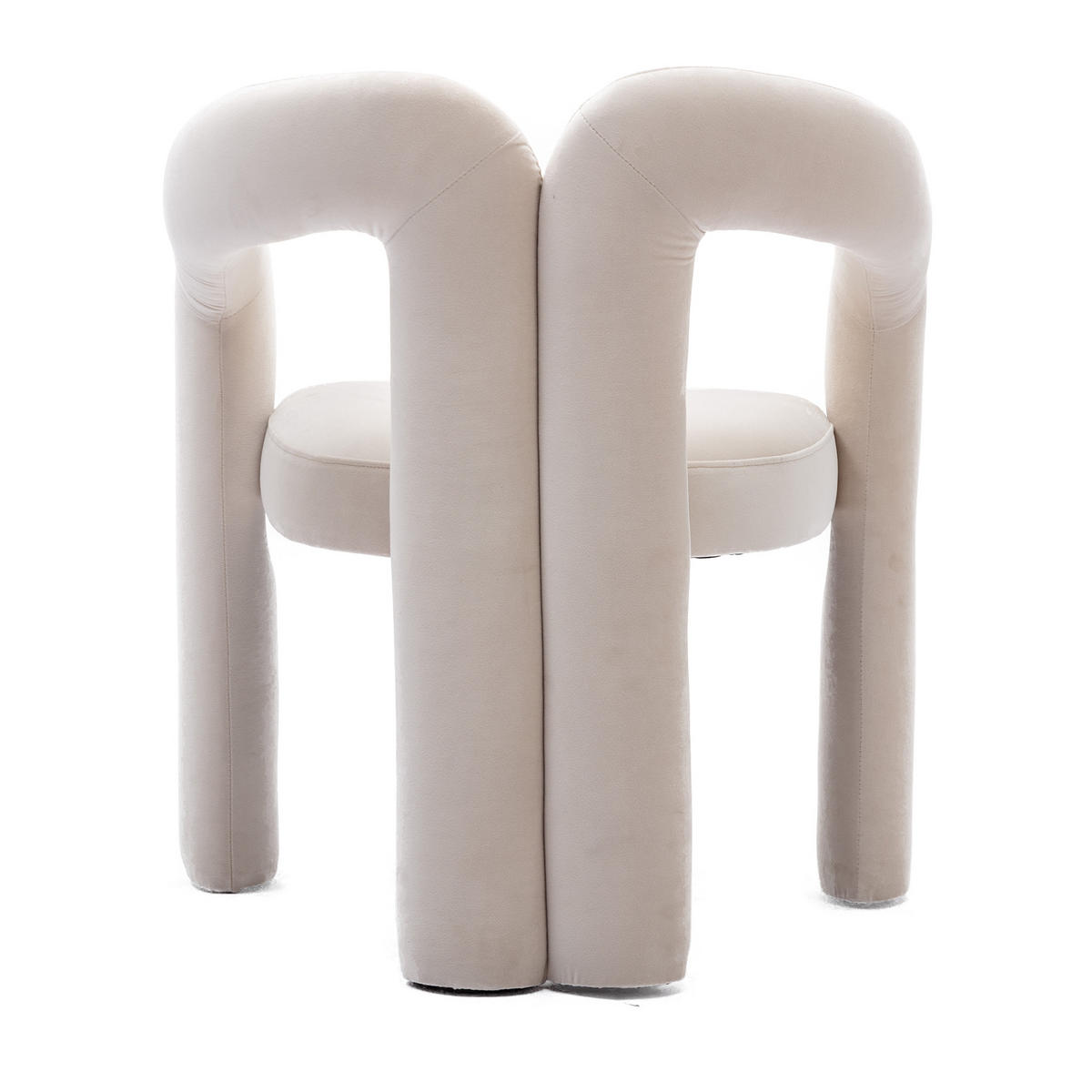 ESSZIMMERSTUHL 2er-Set Samt Sessel Modernes Design Holzbeine - Beige, Textil (64/71/50.5cm) - Urban Meuble