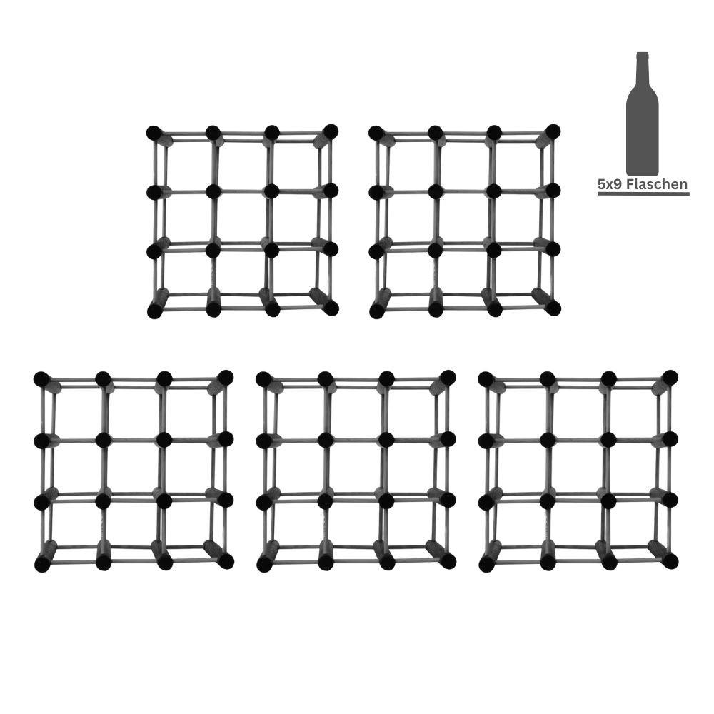 PROREGAL WEINREGAL Grau 180cm × 24cm × 36cm