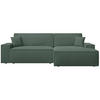 ECKSOFA Farese New Salbeigrün Chenille - Schwarz/Hellgrün, Kunststoff/Textil (267/167cm) - Selsey