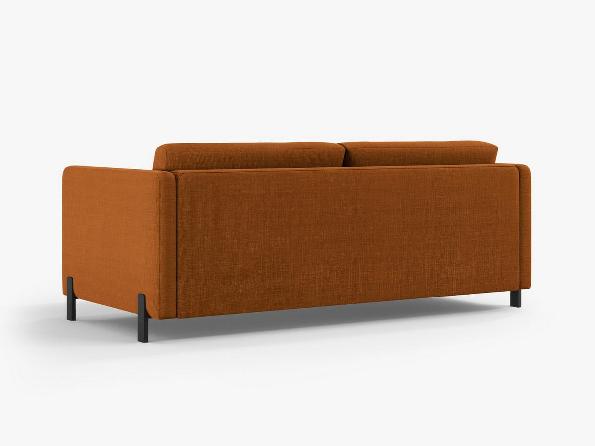 SOFA ausklappbar Gloria aus strukturiertem Stoff ziegelrot 2 Sitzplätze - Orange, Textil (102/80/182cm) - Micadoni