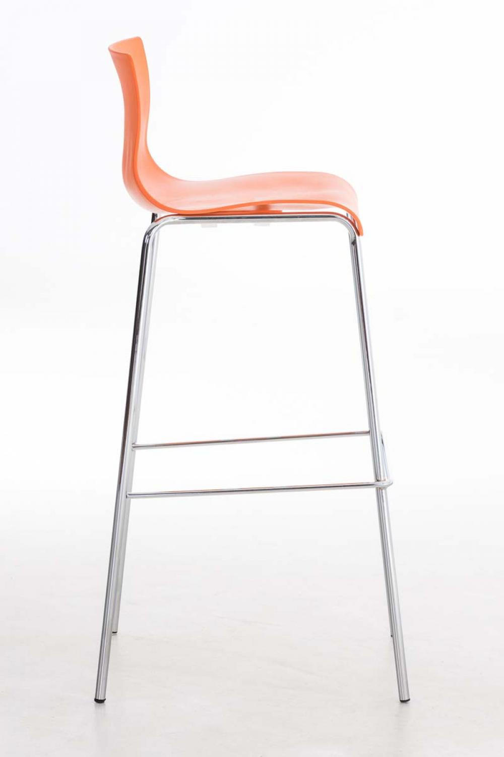 BARHOCKER 2er Set Kunststoff orange - Chromfarben/Orange, Kunststoff/Metall (43/100/48cm) - CLP