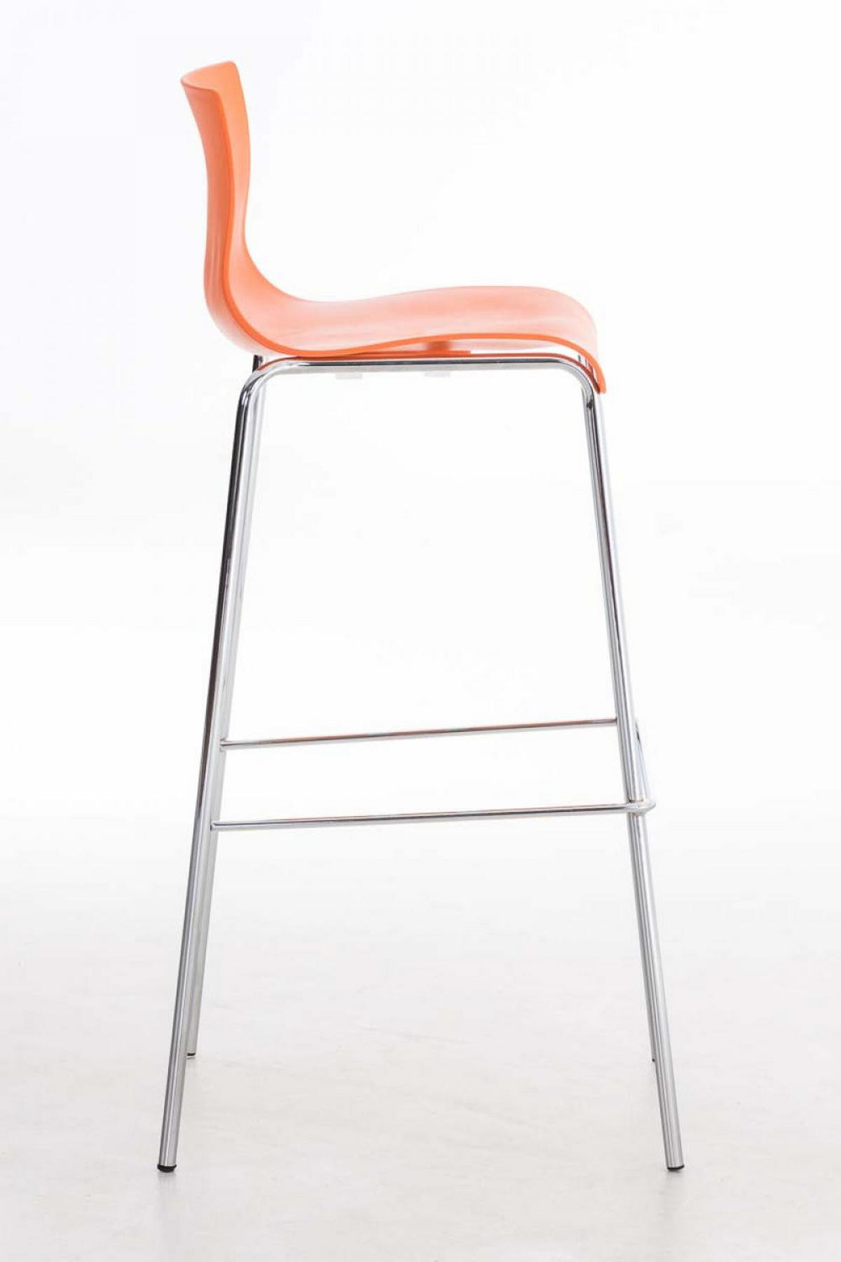 BARHOCKER Kunststoff Orange - Chromfarben/Orange, Kunststoff/Metall (43/100/48cm) - CLP