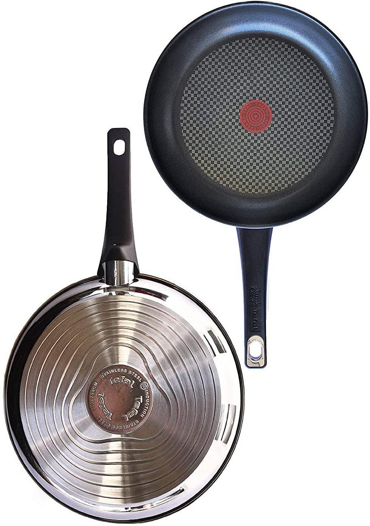 TOPF-UND PFANNENSET Edelstahl B12598 Jamie Oliver Silber 9tlg - Silberfarben, Glas/Metall - Tefal