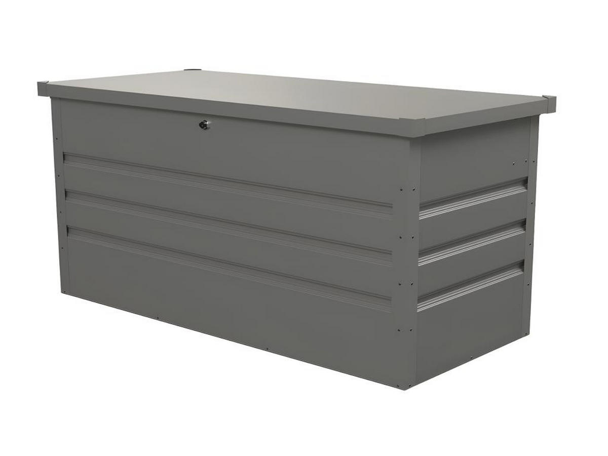 GARTEN-AUFBEWAHRUNGSBOX - Stahl - Volumen 400L - Grau - TOMASO - Grau, Metall (61/62/132cm) - Vente-Unique