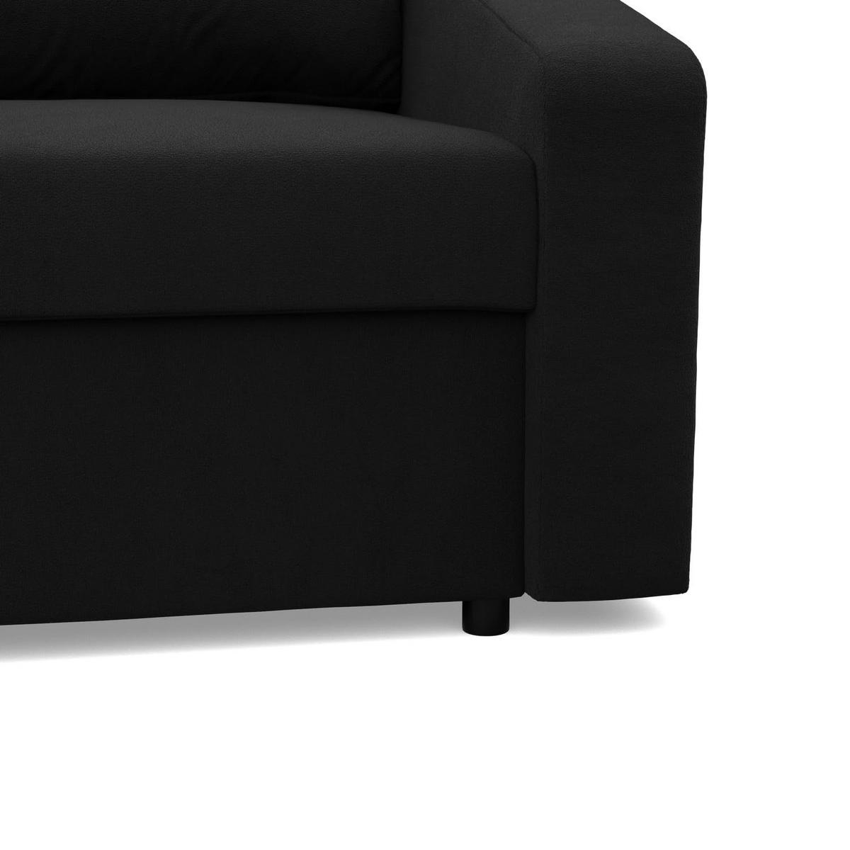 SOFA 3-SITZER MIT SCHLAFFUNKTION NEO, Schwarz - Schwarz, Textil (220/85/92cm) - Mebligo