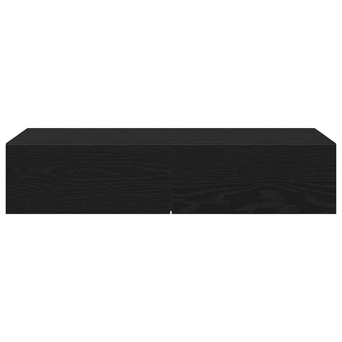 WANDREGAL mit 2 Schubladen 80/33/17 cm aus Holzwerkstoff Schwarz - Schwarz, Holz (80/17/33cm) - vidaXL