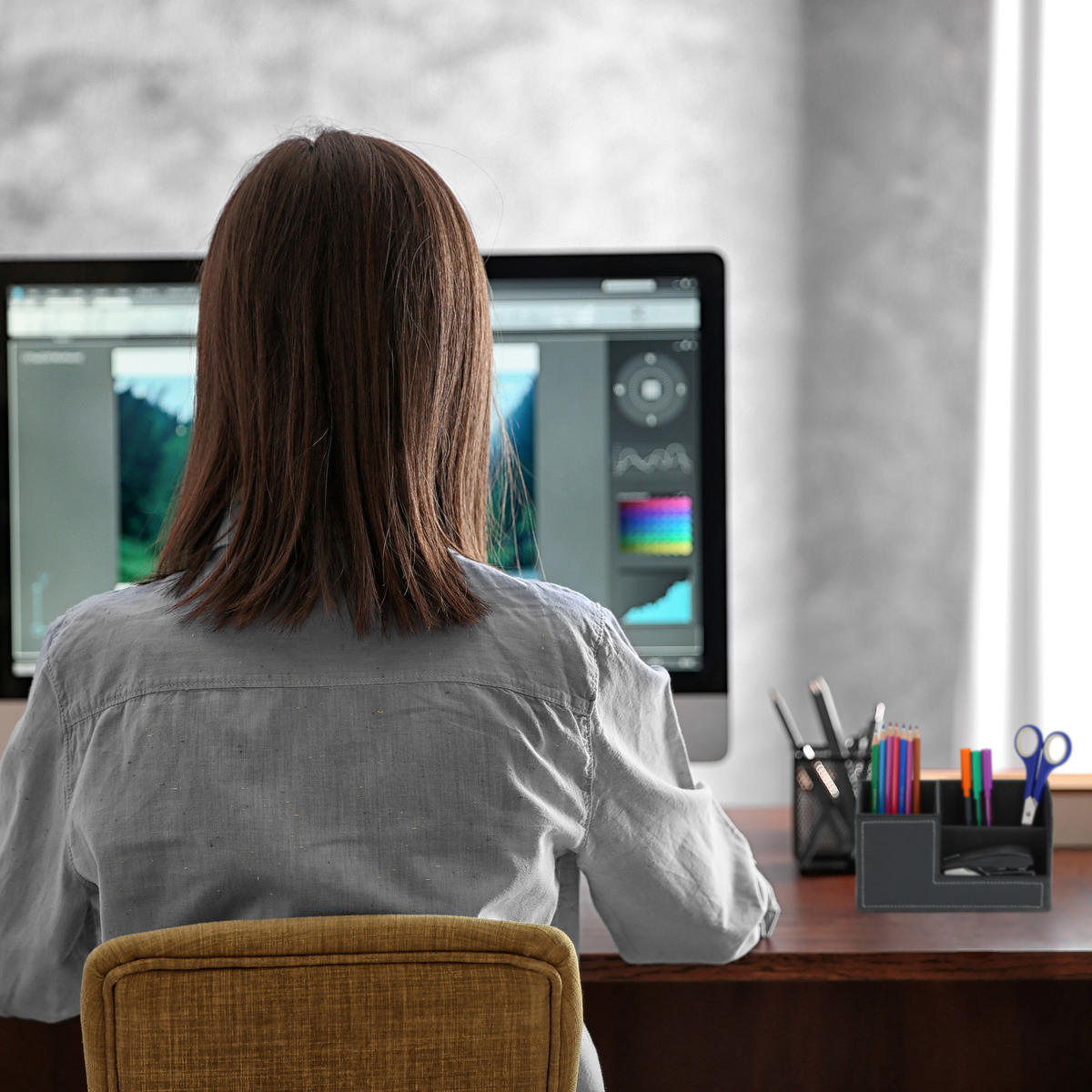 SCHREIBTISCH-ORGANIZER - Schwarz, Holzwerkstoff/Kunststoff (9.5/20/11cm) - Relaxdays