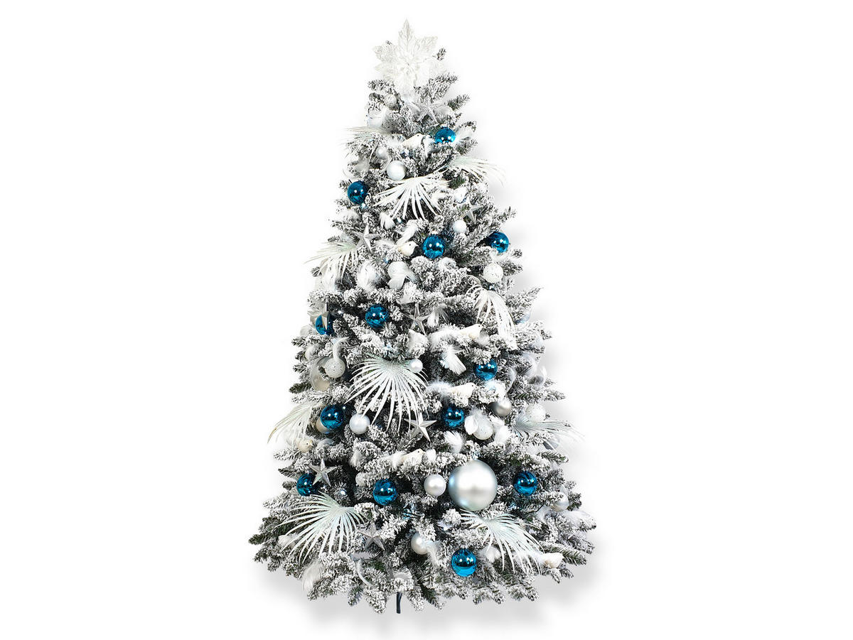 LAALU WEIHNACHTSBAUM künstlich mit Schnee DELUXE Viola 240 cm, Tannenbaum Christbaum Kunstbaum Dekobaum mit Metallständer - Weiß, Kunststoff (240cm) - LAALU