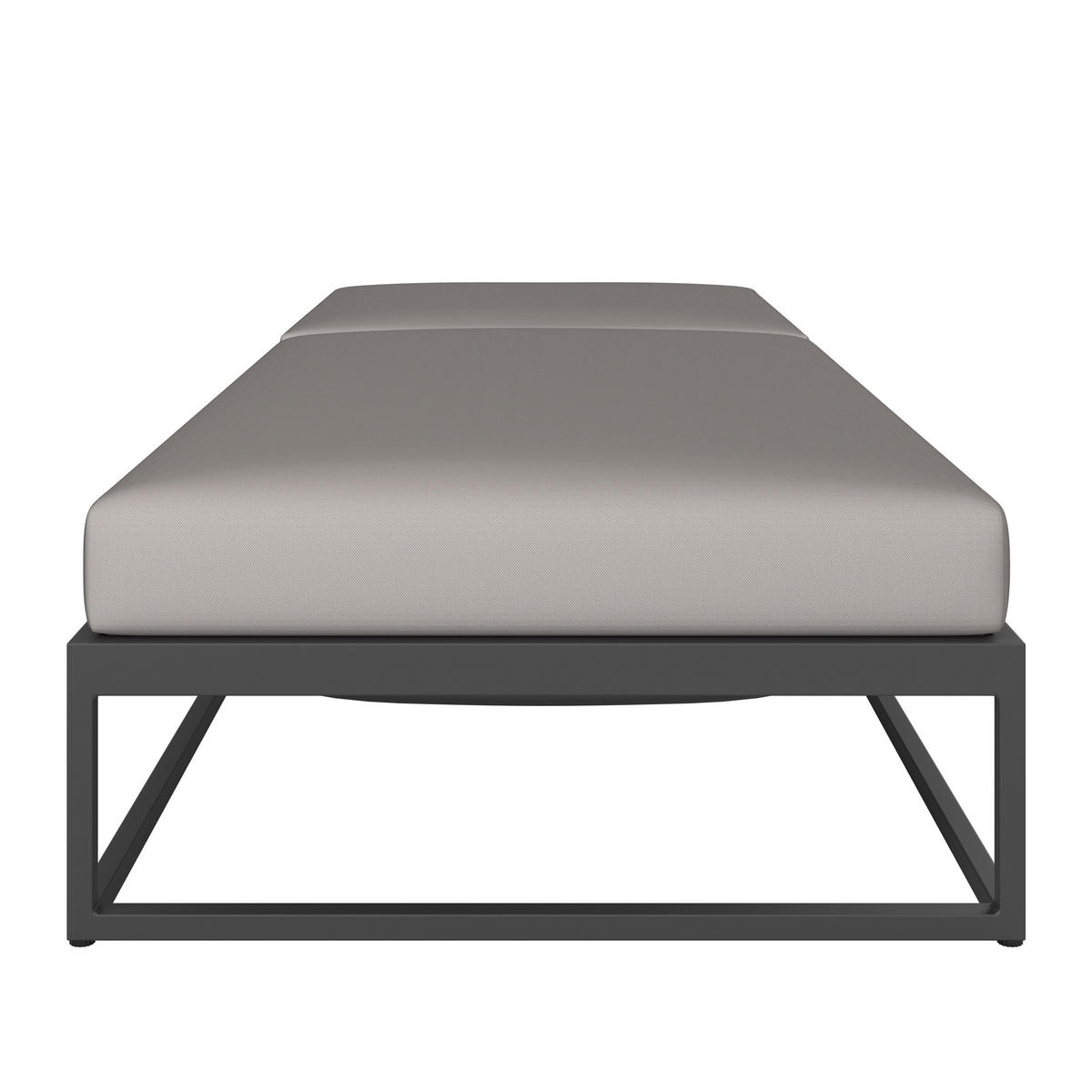 GARTENLIEGE Berry Hellgrau Outdoorstoff/Metall - Hellgrau, Metall (200/83/72.5cm) - Bessagi Garden