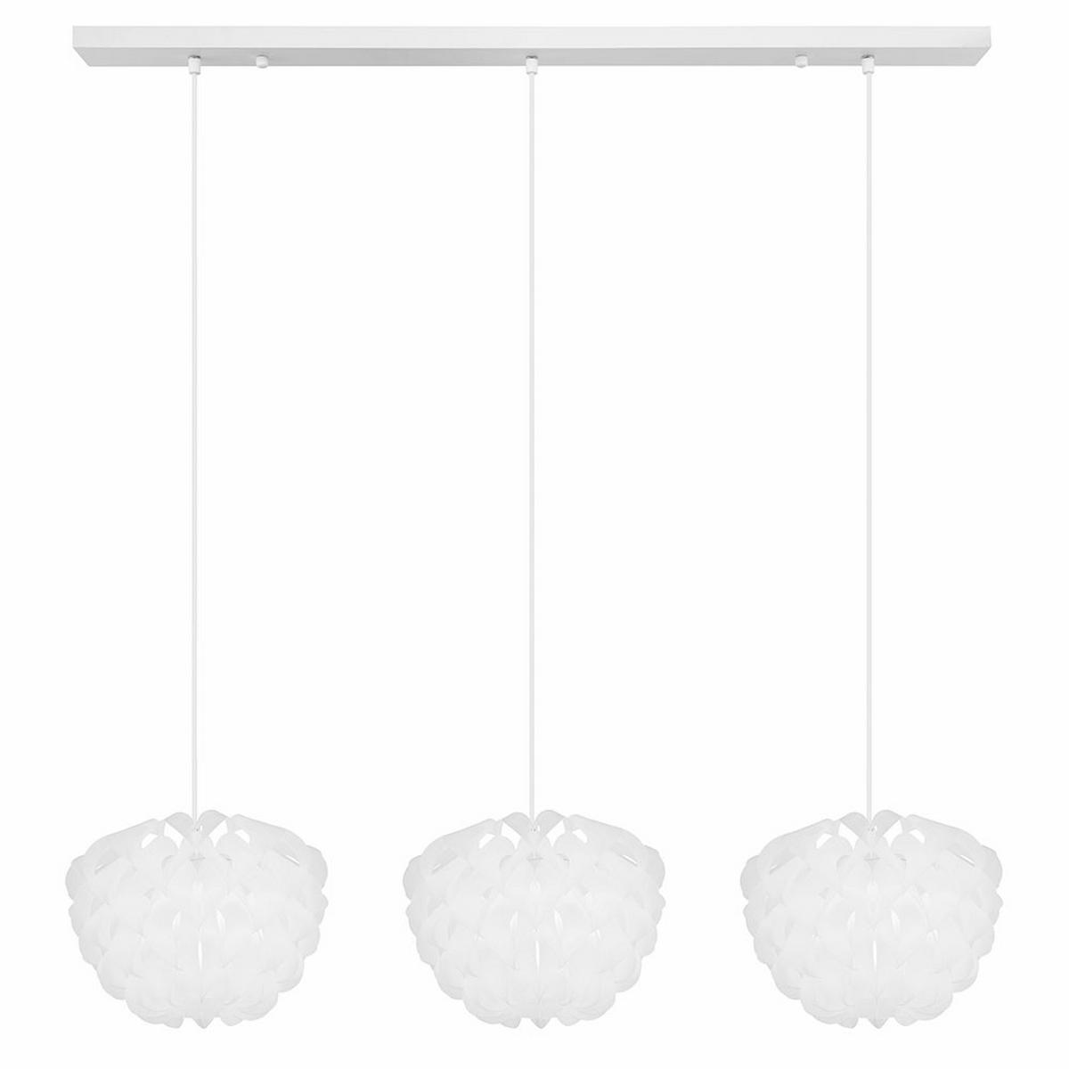 HÄNGELEUCHTE Metall Weiß 3 flammig - Weiß, Metall (101/26/120cm) - Globo Lighting