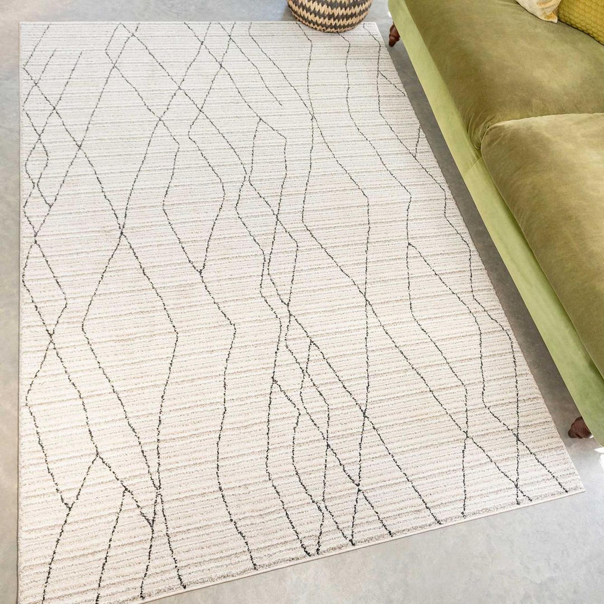 VINTAGE-TEPPICH Medini Linea Beige - Beige, Textil (119/170cm) - Kukoon Rugs