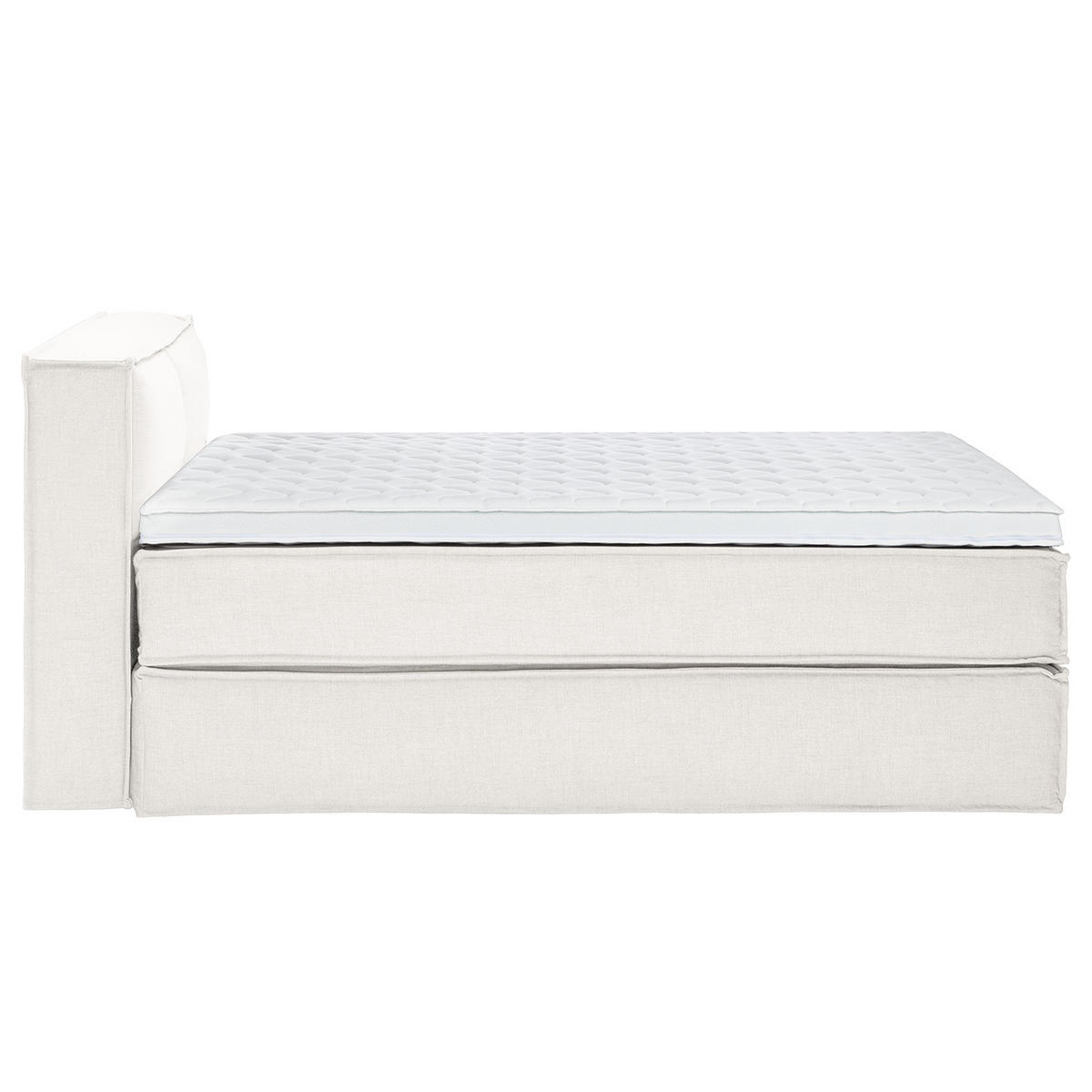 BOXSPRINGBETT mit Kopfteil - Premium - Weiß, Textil (140/220cm) - home24