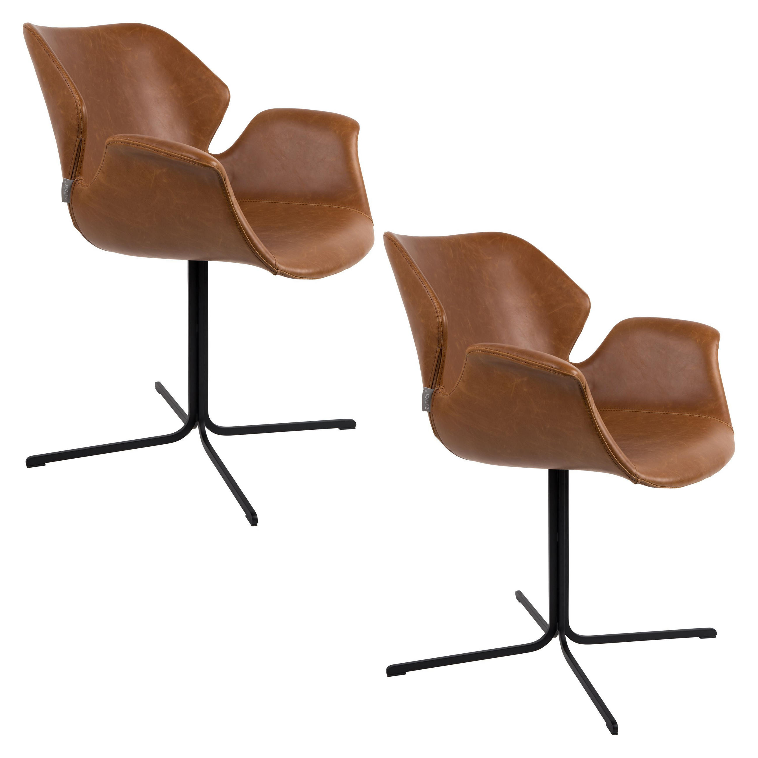 ESSZIMMERSTUHL Nikki Braun - 2 er Set - Braun, Kunststoff (66/80/62cm) - Zuiver