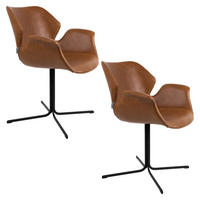 ESSZIMMERSTUHL Nikki Braun - 2 er Set - Braun, Kunststoff (66/80/62cm) - Zuiver