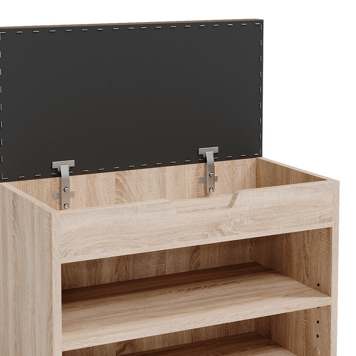 SCHUHBANK Rolfe Sonoma 60 x 45 cm - Sonoma Eiche, Holzwerkstoff (60/45/30cm) - Vicco
