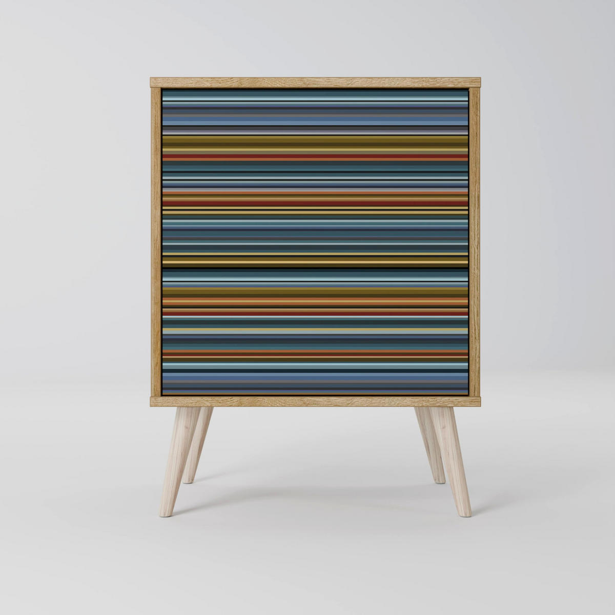 SIDEBOARD LINEOUT SPECTRUM, Grau, 57,5x42x70,5 cm, Schwarze Metall-Sternfüße - Multicolor/Schwarz, Holzwerkstoff/Metall (57.5/70.5/42cm) - SpaceRebels