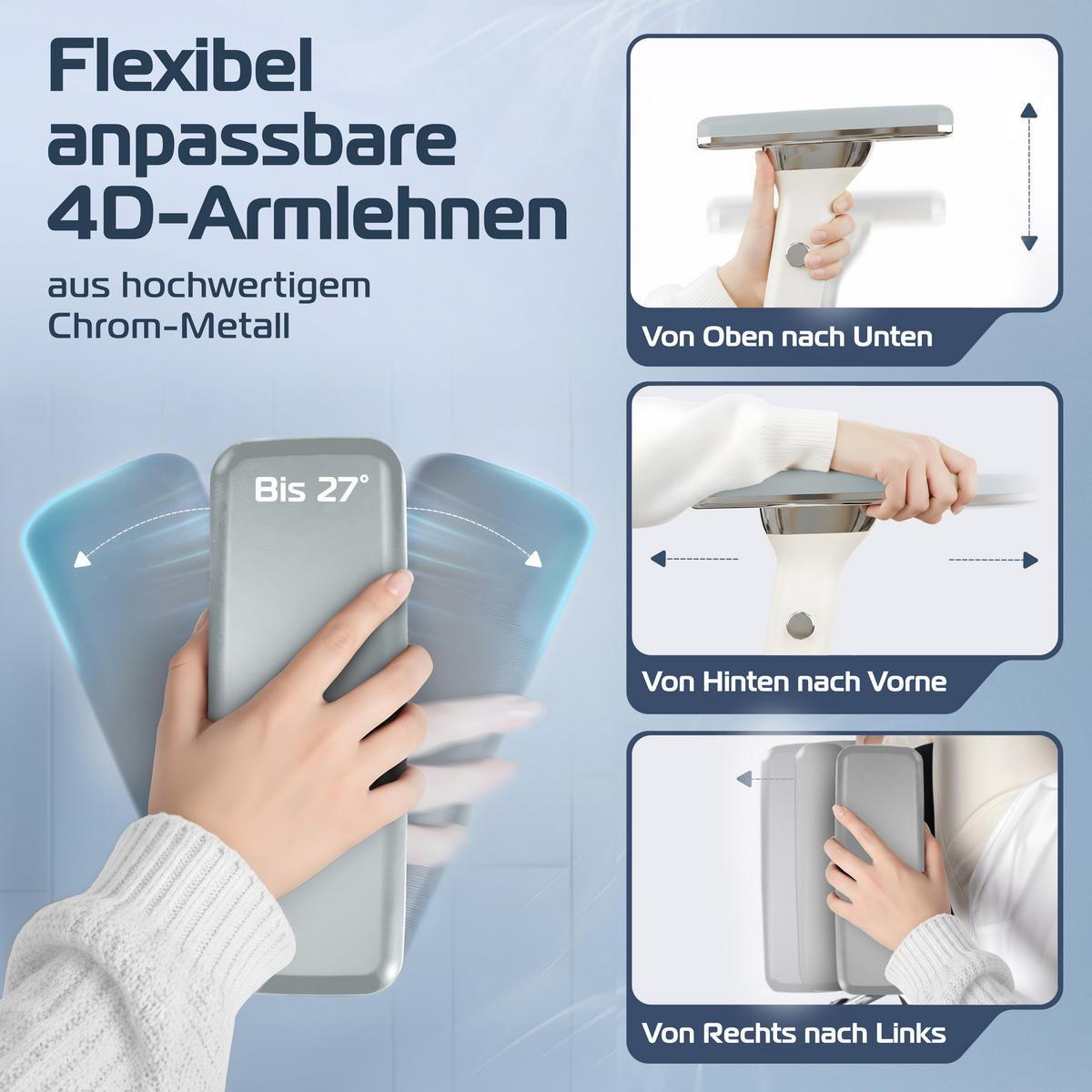 Bürostuhl CleverSeat Creme-Weiß - Beige/Silberfarben, Kunststoff/Textil (70/134/70cm) - Clouvou