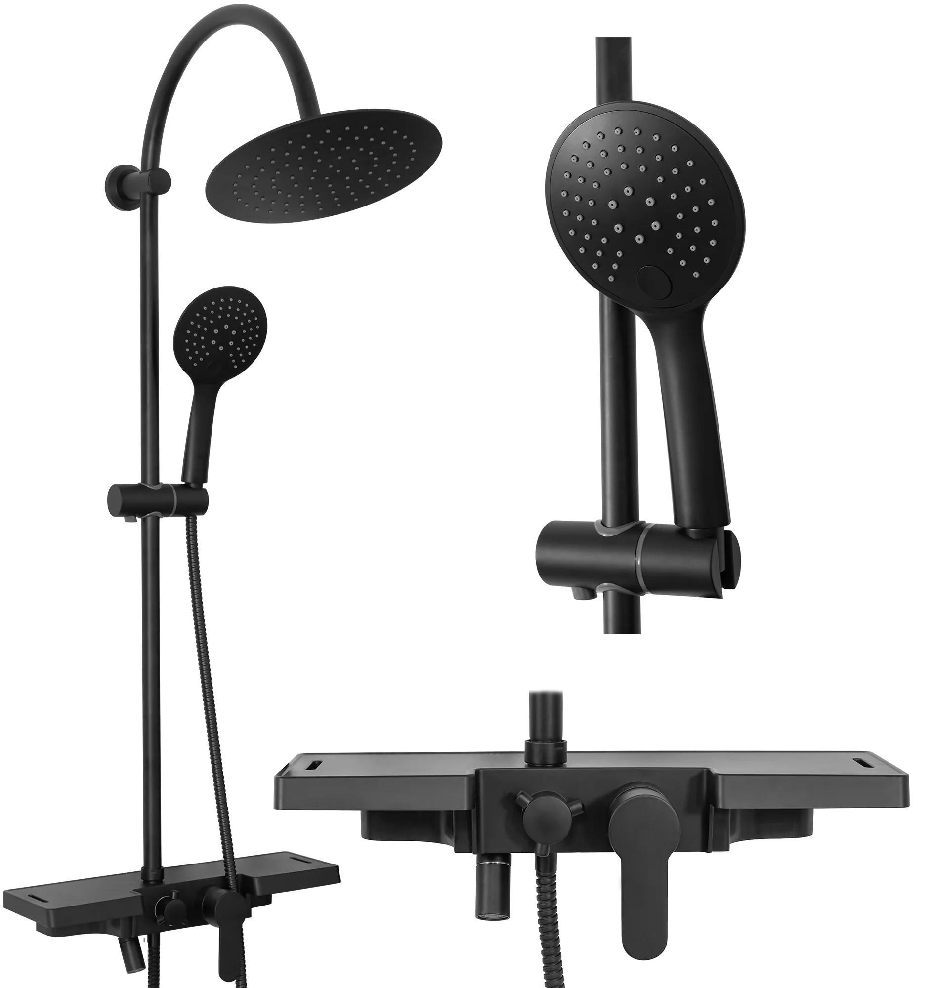 DUSCHSET Rea Vigo Black - Schwarz, Metall (40/99/51.5cm) - REA