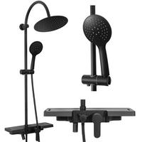 DUSCHSET Rea Vigo Black - Schwarz, Metall (40/99/51.5cm) - REA