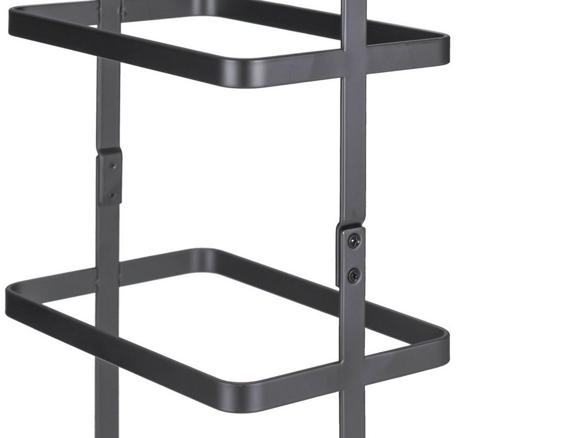 SCHUHREGAL Tower schwarz tragbar für 5 Paar Schuhe 22/77/14 cm - Schwarz, Metall (22/77/22cm) - Yamazaki
