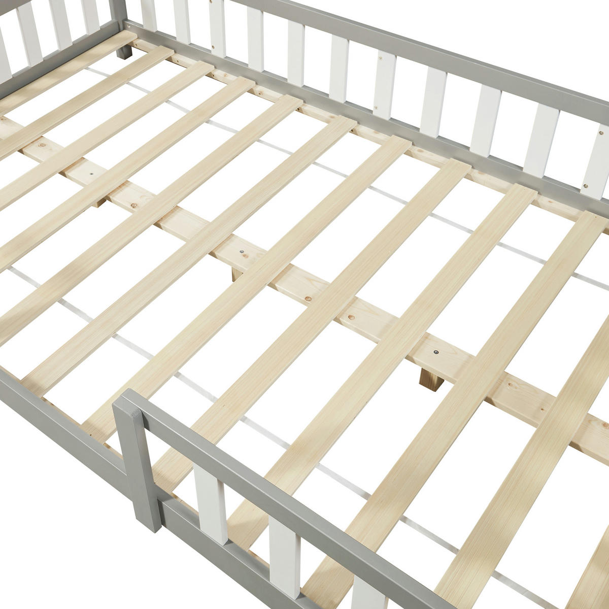 Hellgrau/Weiß, Holz (120/200cm) - [en.casa]