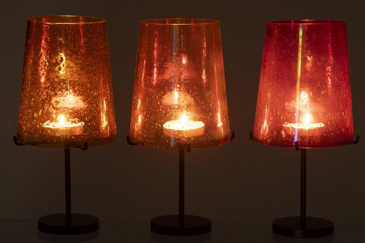 WINDLICHT OR (3ER SET) - Orange, Glas (14.5/30cm) - J-Line