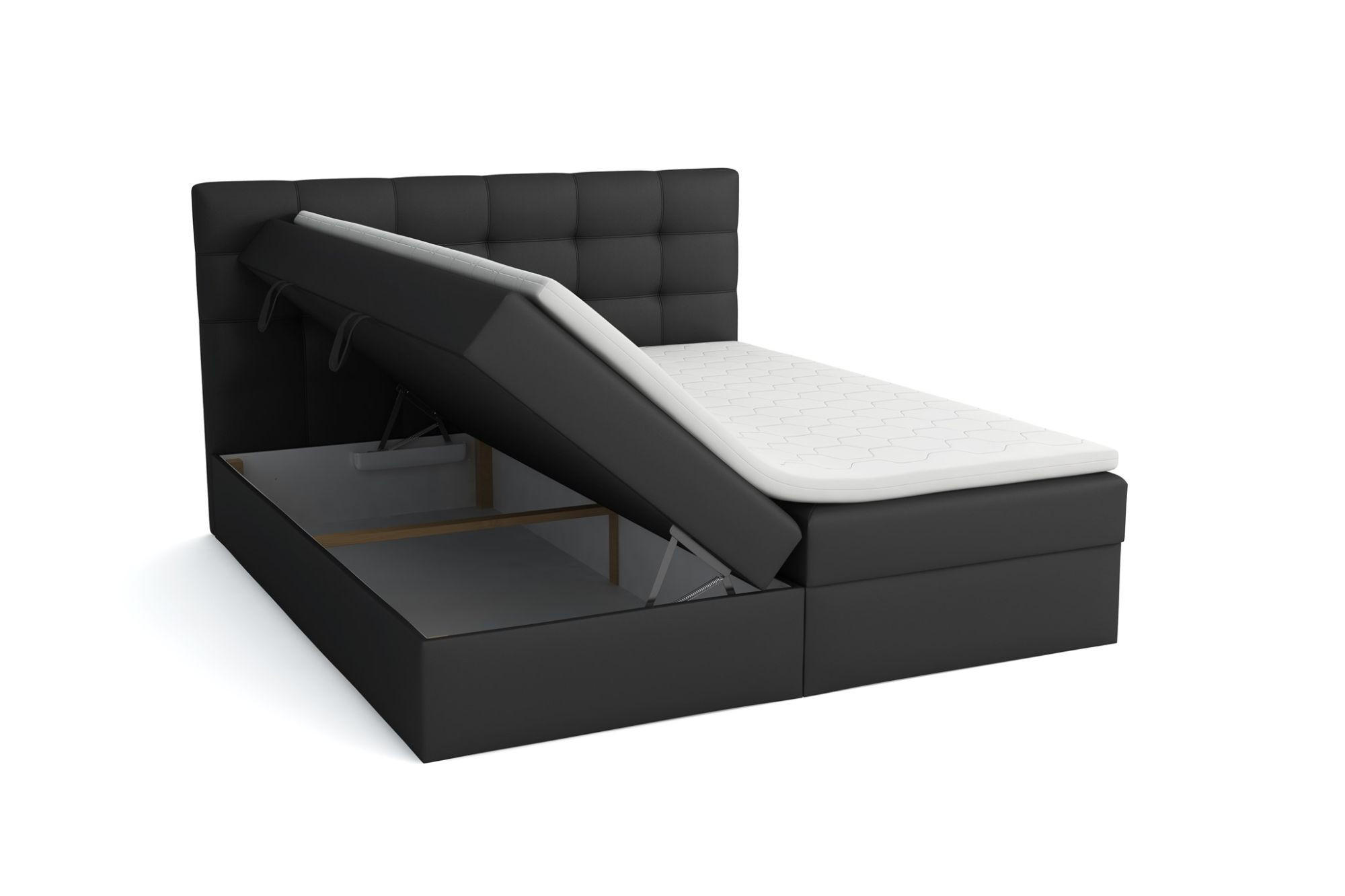 Thumbnail - Fun Möbel Boxbett, Anthrazit, Textil, 180x200 cm, Schlafzimmer, Betten, Boxspringbetten