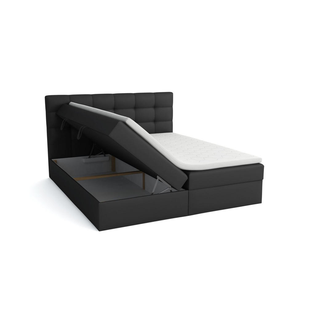 Thumbnail - Fun Möbel Boxbett, Schwarz, Textil, 120x200 cm, Schlafzimmer, Betten, Boxspringbetten