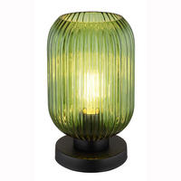 LED TISCHLEUCHTE Metall Schwarz Grün - Grün, Glas (14/14/24cm) - Globo Lighting