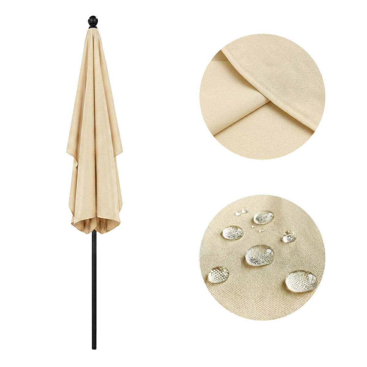 SONNENSCHRIM Beige 235/200 cm - Beige/Schwarz, Metall (200/125cm) - Akord
