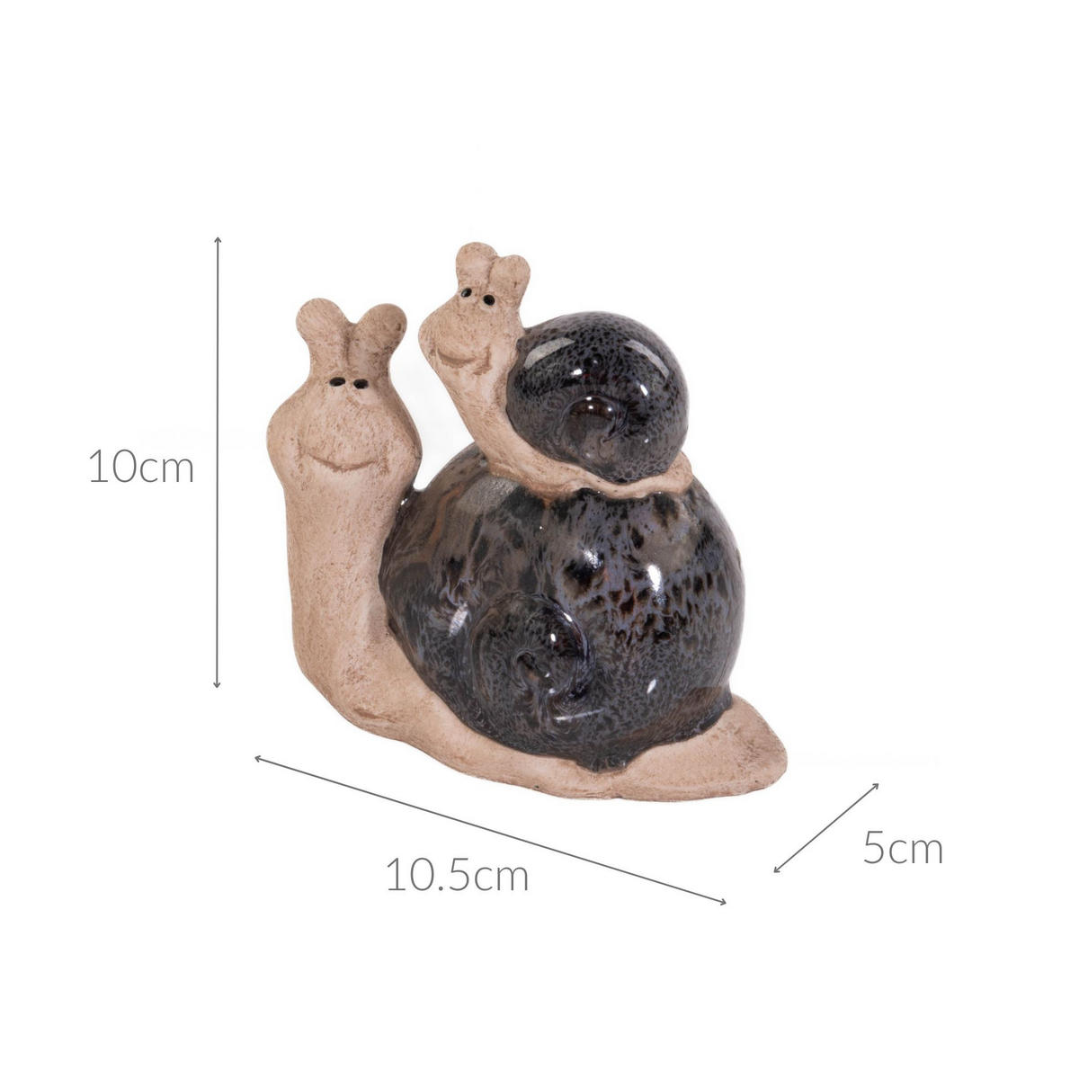 GARTENDEKO Schneckenfigur 10/11 cm - Dunkelgrau, Keramik (10/11/6.6cm)
