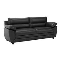 SOFA 3-Sitzer - Kunstleder - Schwarz - MANOA - Schwarz, Leder (201/88/82cm) - Vente-Unique