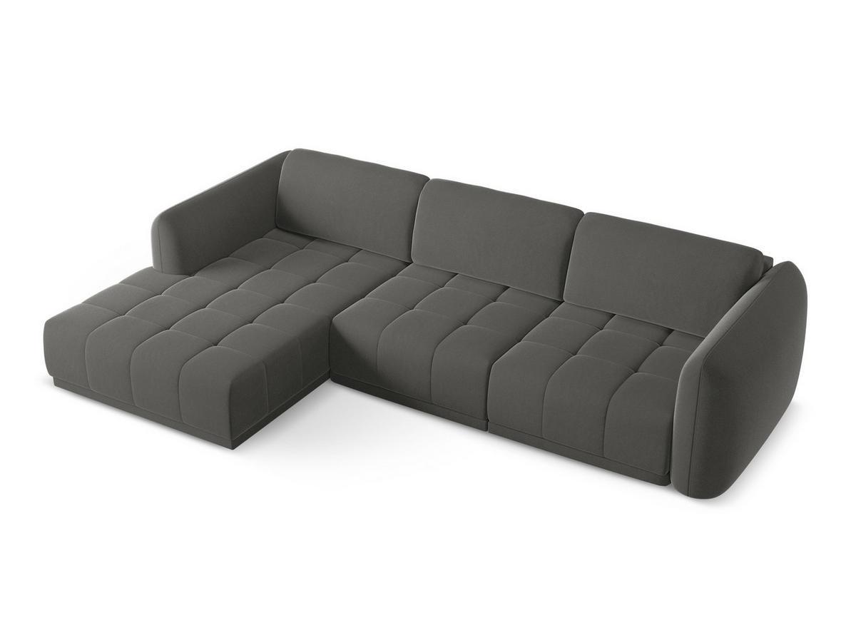 ECKSOFA mit Schlaffunktion Strukturstoff Stoff Grün - Dunkelgrün/Schwarz, Kunststoff/Textil (278/149cm) - Makamii